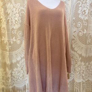 Lightweight Ballerina Pink Sweater Dress – Loose & Comfy